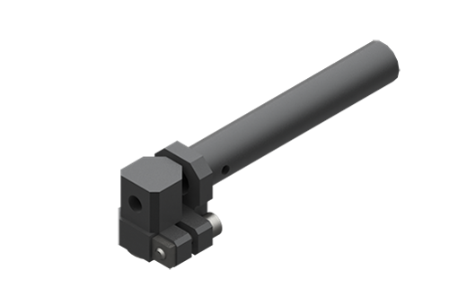 真空カップ用クランプ付固定用エルボ、シャンク直径10 mm、中、M5メスネジ山、ネジ付 - MFI-A257