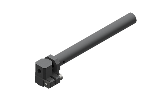 真空カップ用クランプ付固定用エルボ、シャンク直径10 mm、長、M5メスネジ山、ネジ付 - MFI-A258