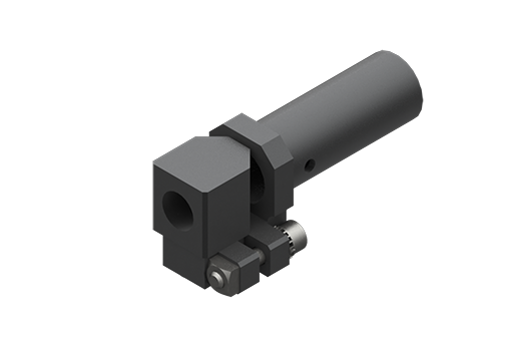 真空カップ用クランプ付固定用エルボ、シャンク直径20 mm、短、G1/4メスネジ山、ネジ付 - MFI-A262