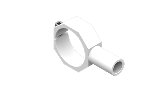 アルミニウム製取付ブラケット、シャンク直径20 mm、固定直径45 mm、ネジ付 - MFM-A111