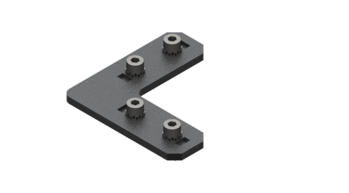 プロファイル固定用・L型プレート、長さ76 mm、ネジ付 - MFI-A353