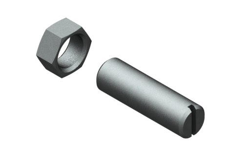 ストロークエンドストッパーM6x0.5、長さ20 mm、ラバーバンパーおよび六角ナット付 - FGD0620