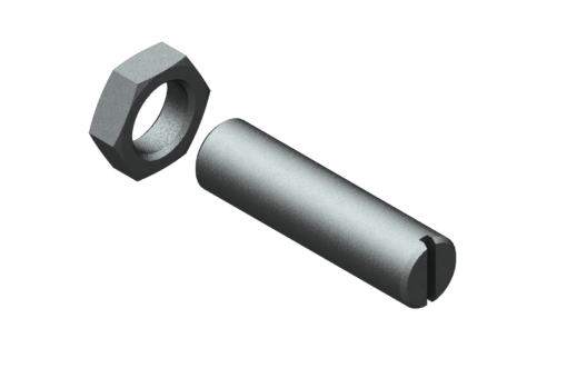 金属製ストロークエンドストッパーM8x1、長さ30 mm、六角ナット付 - FPD0830