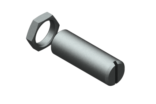 金属製ストロークエンドストッパーM12x1、長さ35 mm、六角ナット付 - FPD1235