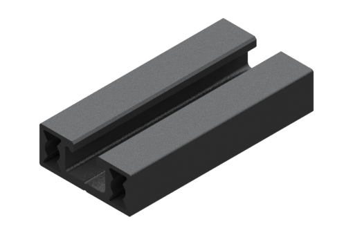 ブラックアルミニウム製押出材プロファイル、長さ2メートル - EMF-2510-2000