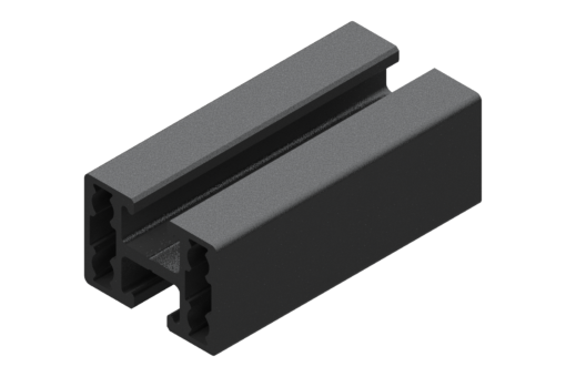 ブラックアルミニウム製押出材プロファイル、長さ2メートル - EMF-2518-2000