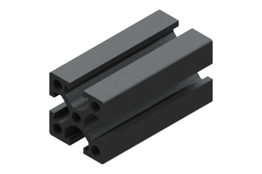 ブラックアルミニウム製押出材プロファイル、長さ2メートル - EMF-2525-2000