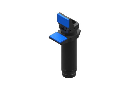 ワンフィンガー支点開閉型空気圧式グリッパー、直径30 mm、2.5/8 bar、M5、HNBR製パッド付ストッパー - OFR30-95G