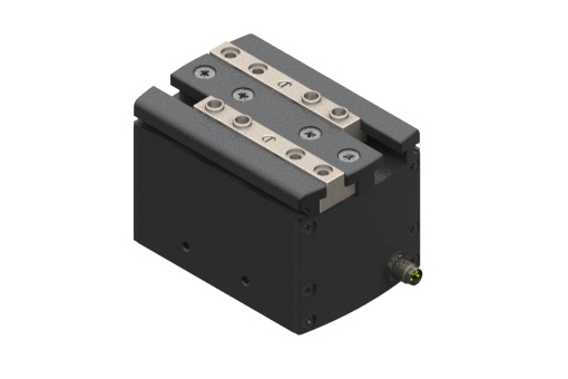 自動調芯・平行開閉型電動グリッパー、24VDC、23 W、IOL、M8 4ピン、ピーク3.8A、内蔵コントローラー付サーボDCモーター、30°Cで最大0.70 Hz、IP54、ブッシュ付 - MPLM3240IOL
